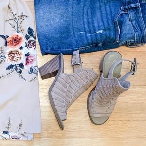 Jessica Simpson Sandal Strap Bootie in Taupe